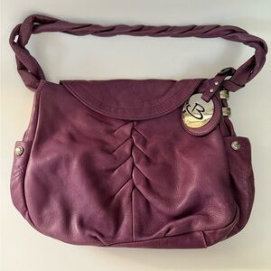 Purple Leather Shoulder Bag